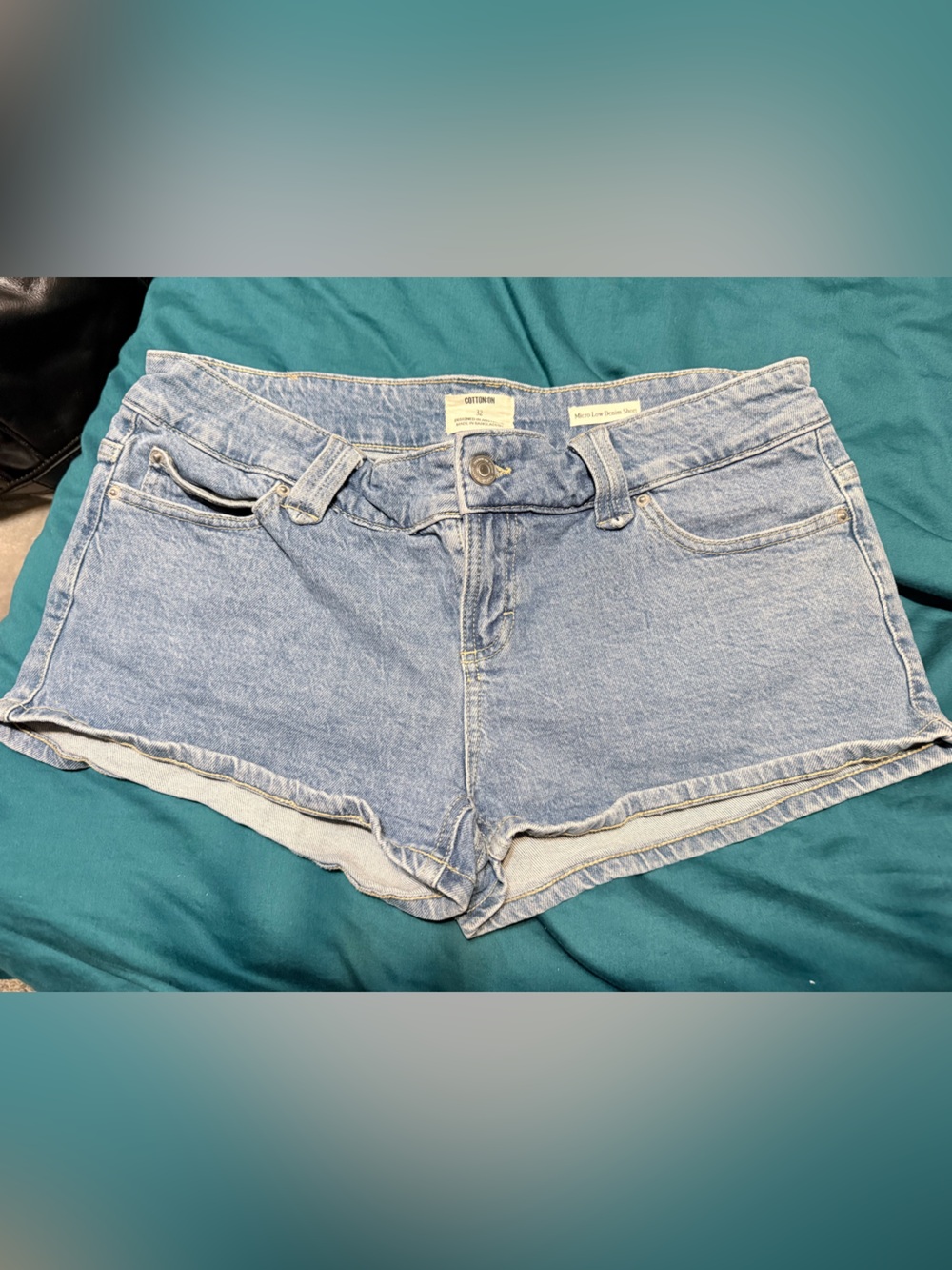 Cotton On Micro Low Light Blue Denim Shorts